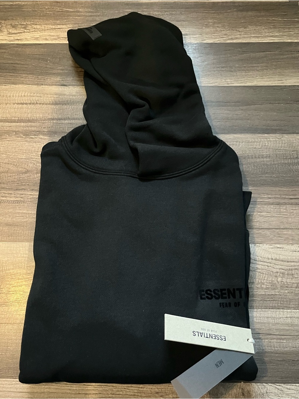 Essentials Men’s Black Crewneck Hoodie